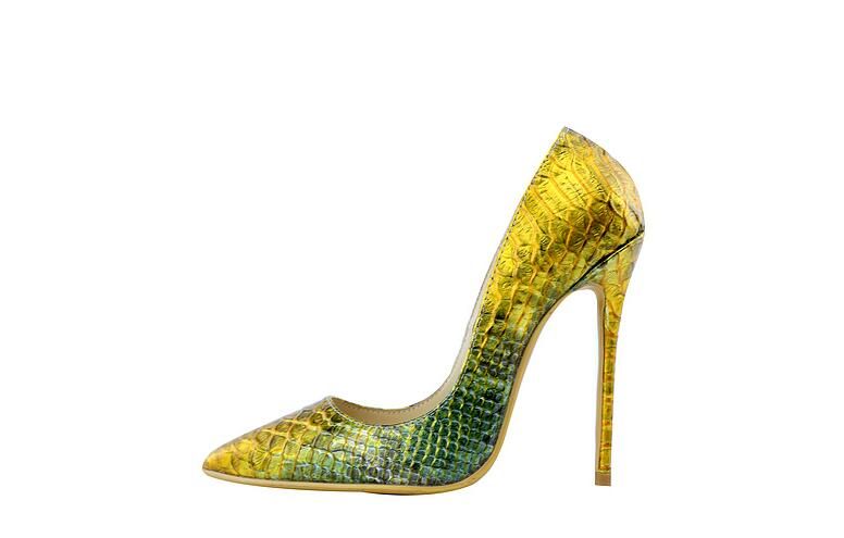 green gold heels