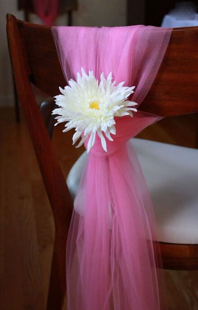 2019 Cheap Sample Tulle Chair Sashes Formal Party Chair Gauze Back