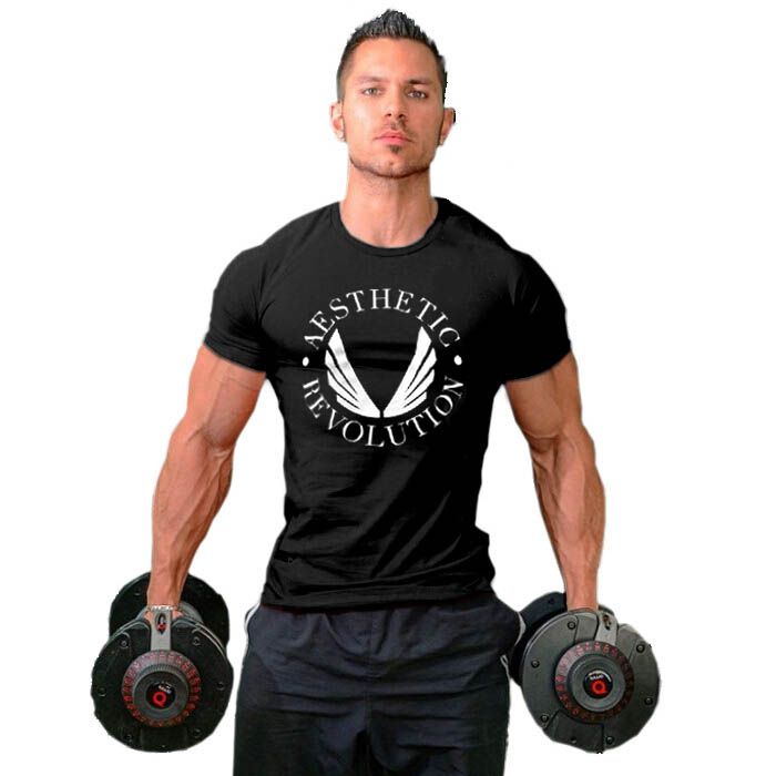 2020 Professional Fitness T Shirt Man Workout Clothes Slim Short Sleeve Combed Cotton Asrv Letter Print From Lr4919 15 38 Dhgate Com