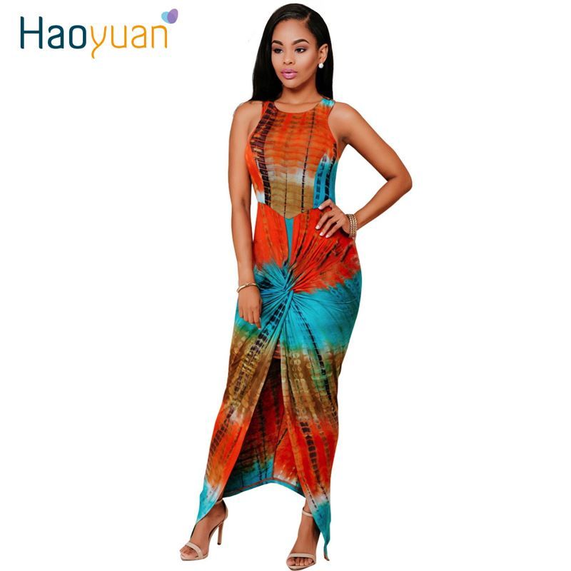 tie dye bodycon maxi dress