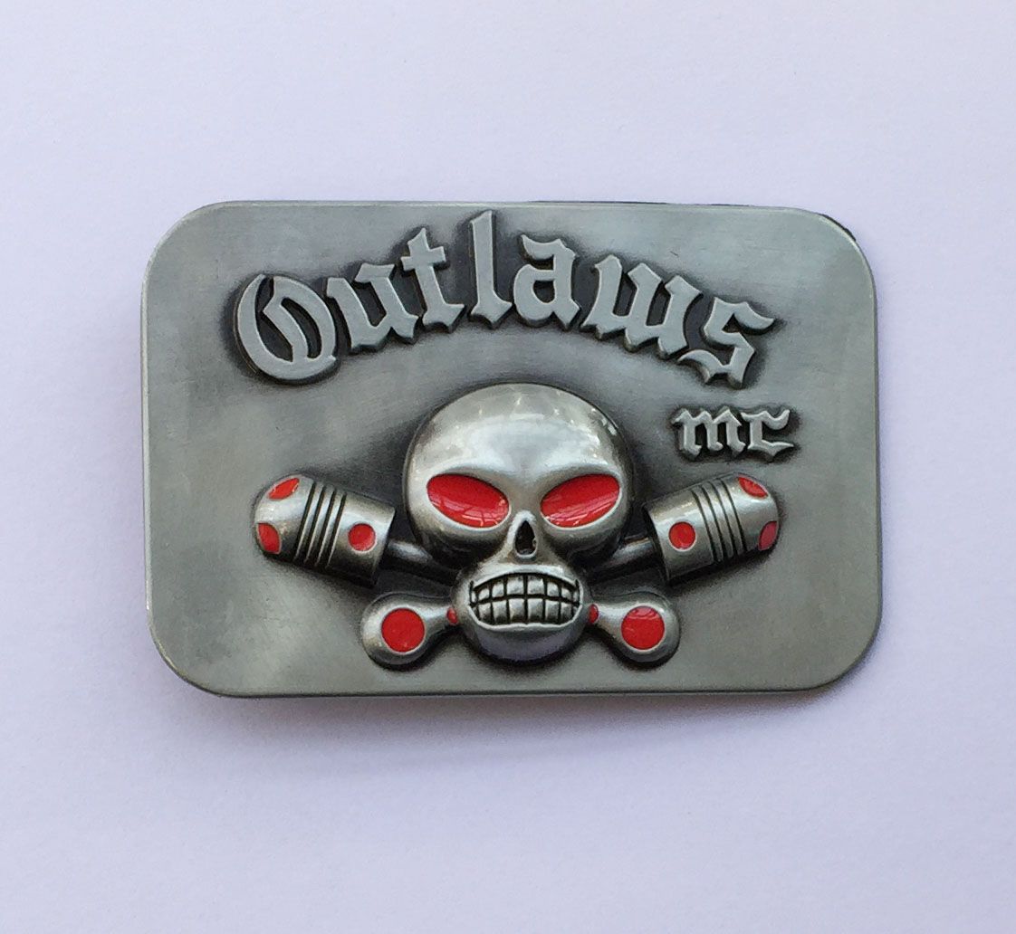 Outlaws Skull MC Motorcycle Club Belt 