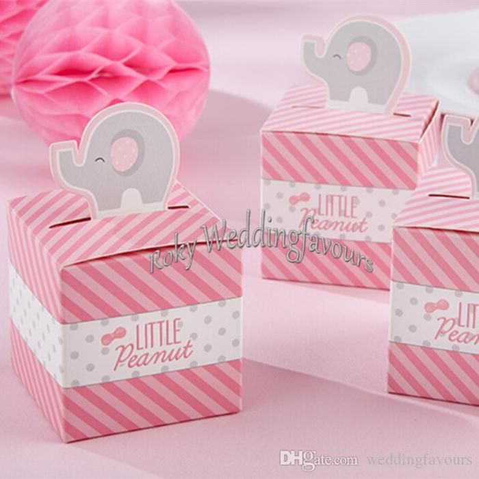 STOBOK 50pcs Heart elephant Wedding baby shower Birthday Candy Boxes sweet gift favor boxes chocolate Candy boxes for wedding Birthday Bridal baby Shower Party Favors Blue