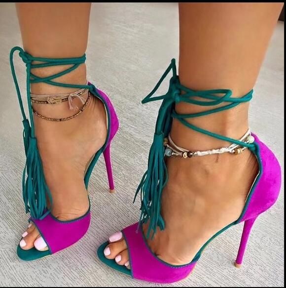 colorful strappy sandals