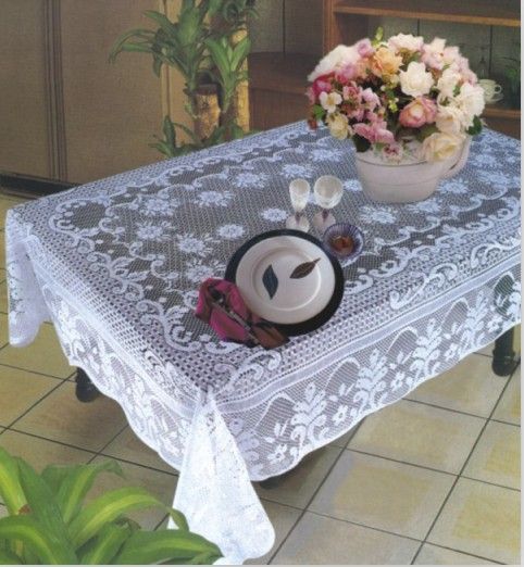 무료 배송 화이트 또는 아이보리 국화 직사각형 꽃 무늬 레이스 꽃 식탁보 테이블 라운드 70inch 결혼식 식탁보에