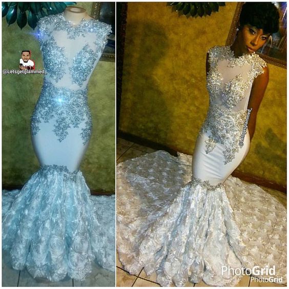 Silver And White Prom Dress 2025