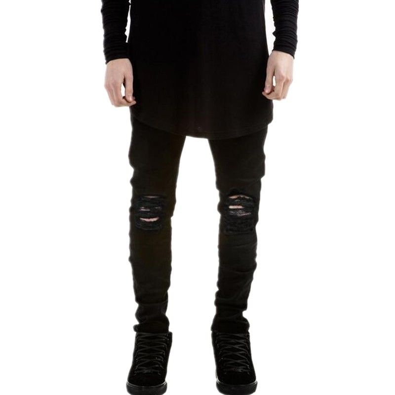 Nuovi Jeans Da Uomo Strappati Neri Da Uomo Plus Size 27 40 Jeans Skinny  Afflitti Da Maschio Moda Jeans Jeans Strappati Da 21,61 € | DHgate Italy