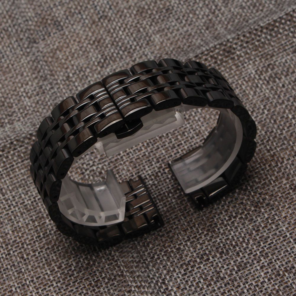 Acquistare Cinturino In Acciaio Inossidabile Nero Cinturino In Acciaio  Lucido Accessori Orologi 14 16 18 20 22 22 Cinturini Orologi Da Donna Di  Alta Qualità Da Uomo Economico | Consegna Veloce E Qualità | It.Dhgate