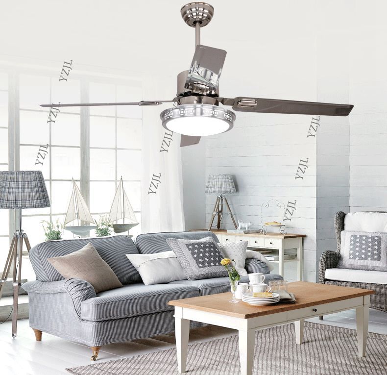 2019 48inch Remote Control Ceiling Fan Lights Led Bedroom Ceiling Lamp Fan Light Minimalism Modern Ceiling Fan Stainless Steel Blades From Tonghua13
