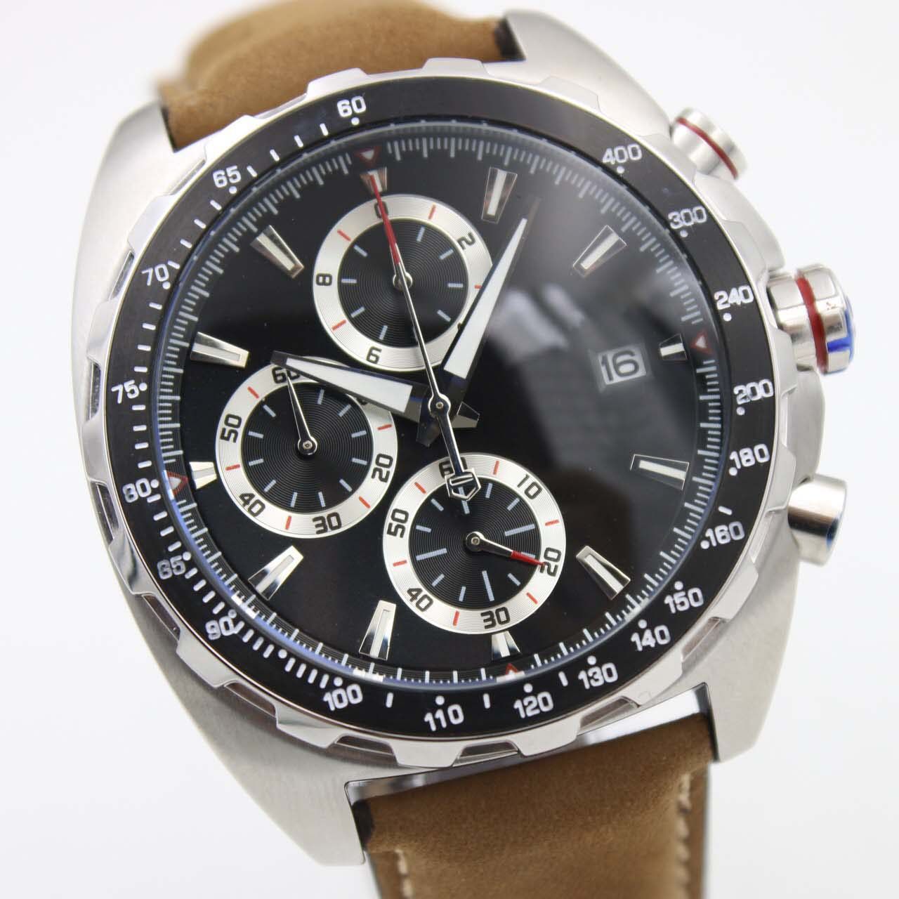 High Quality 46MM Watch For Racing Driver Quartz Chronograph Mens