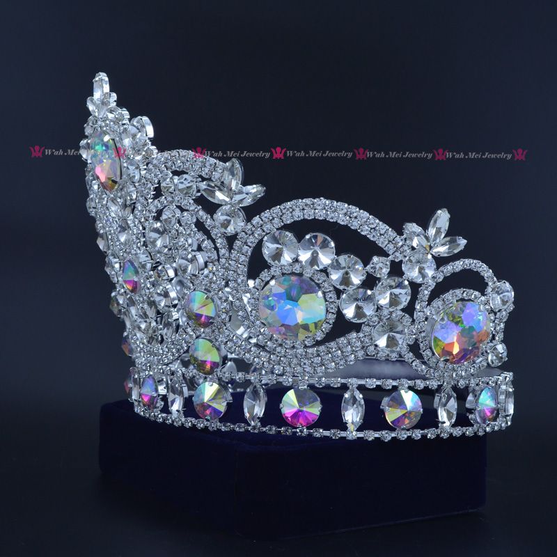 Concurso coronas de diamantes de imitación de cristal Silver Miss Reina de plata nupcial