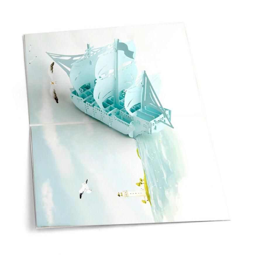 Acheter Pas Cher Couleur Impression Voile A La Main Kirigami Origami 3d Pop Up Cartes De Voeux Carte Dinvitation Pour Le Mariage Fete Danniversaire Cadeau Du 25 Fr Dhgate