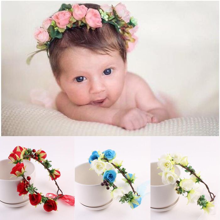 baby flower garland headband