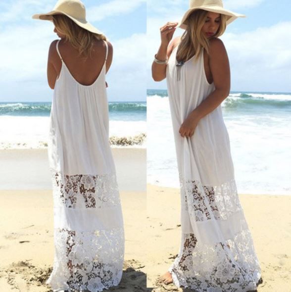 white beach dress plus size