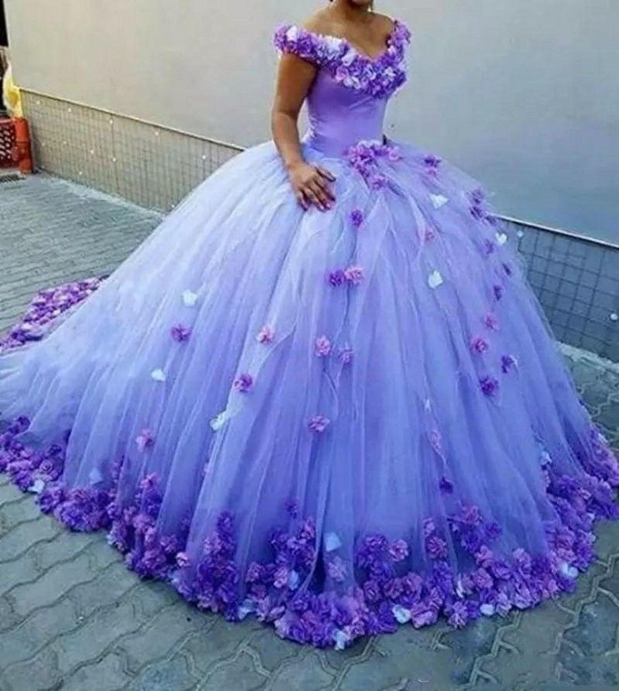 lavender wedding dress