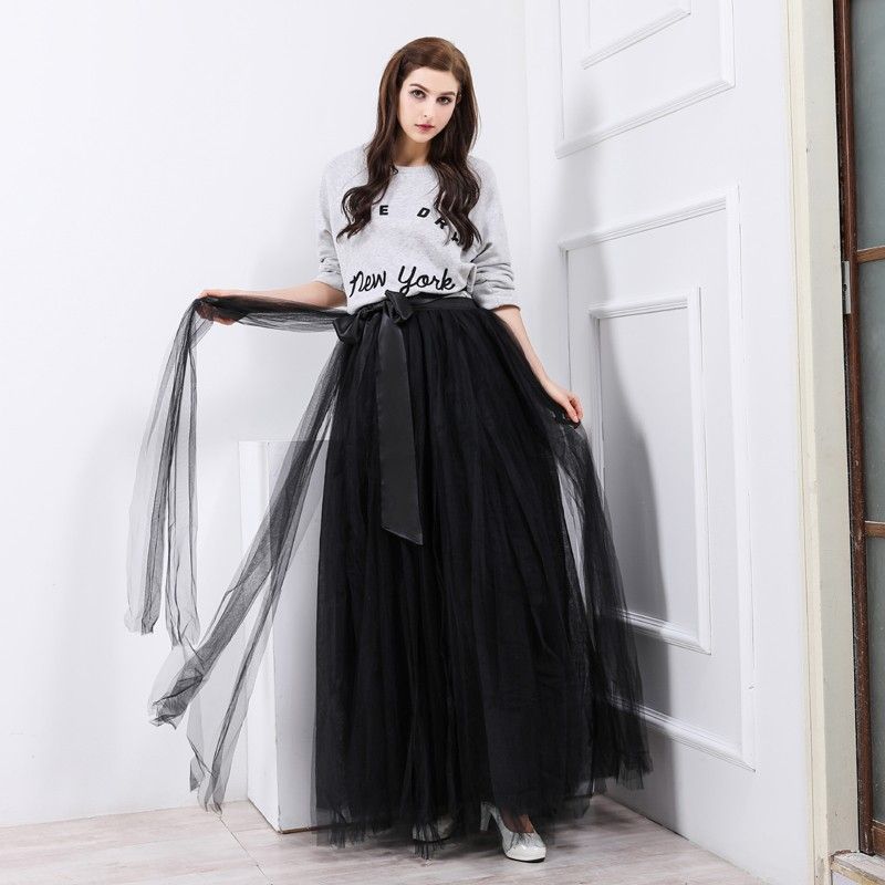 floor length pleated skirt