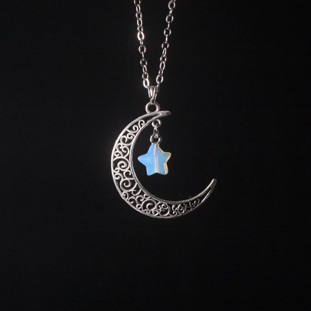 Antique Silver Crescent Half Moon And 