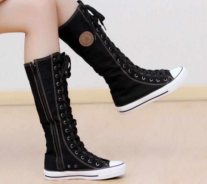womens knee high sneaker boots