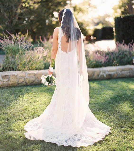 narrow wedding veil