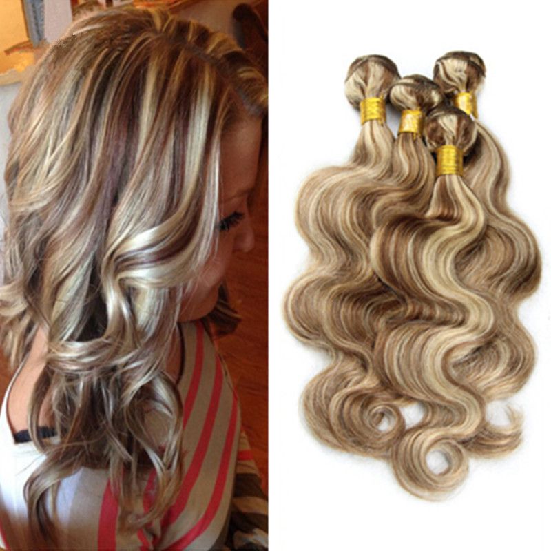 Mixed Piano Color Hair Weave Bundles Body Wave Wavy Brazilian