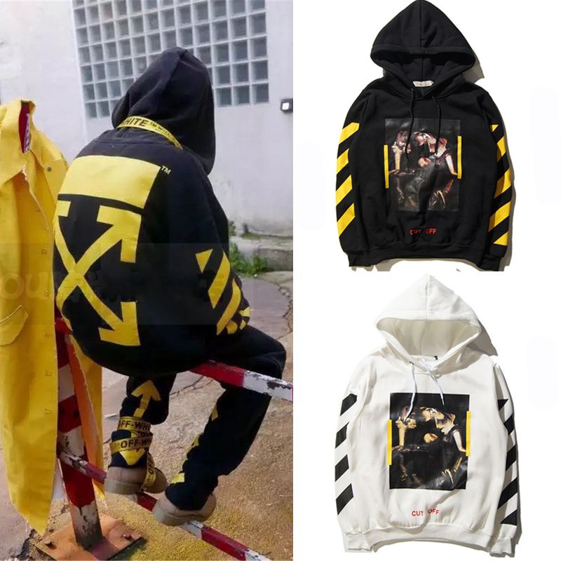 black yellow off white hoodie