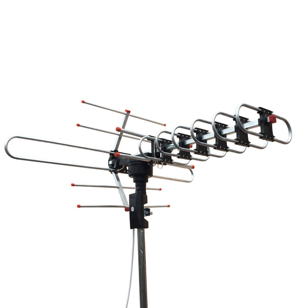 Outdoor Amplified Antenna Digital HD TV 360 Rotor 38dB UHF/VHF/FM 150