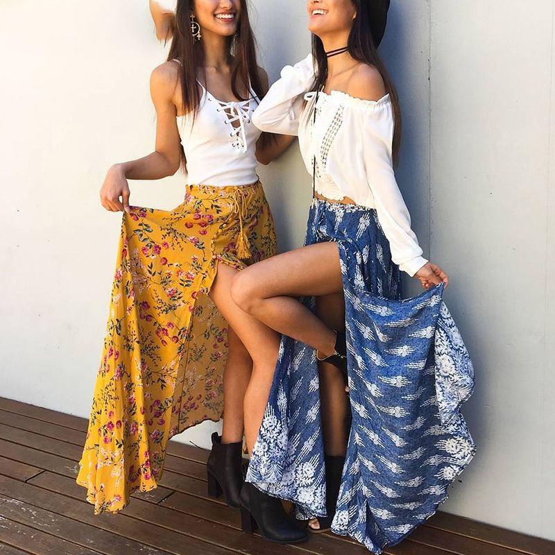 boho chic maxi skirt