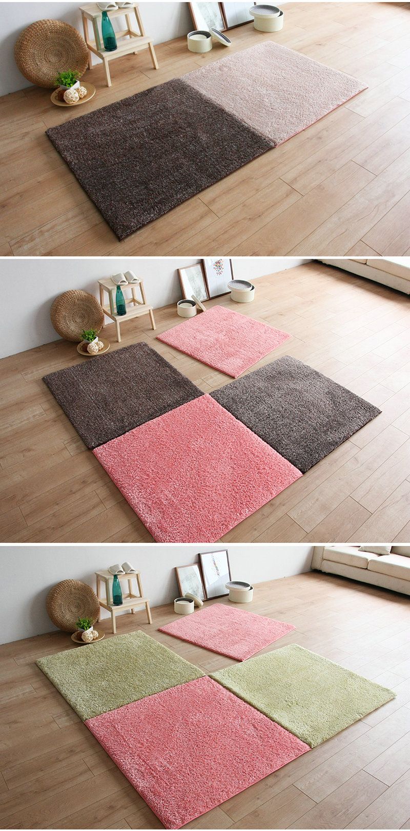 Big Squares Spliced Mat Door Mat Carpets Tile Area Plush ...