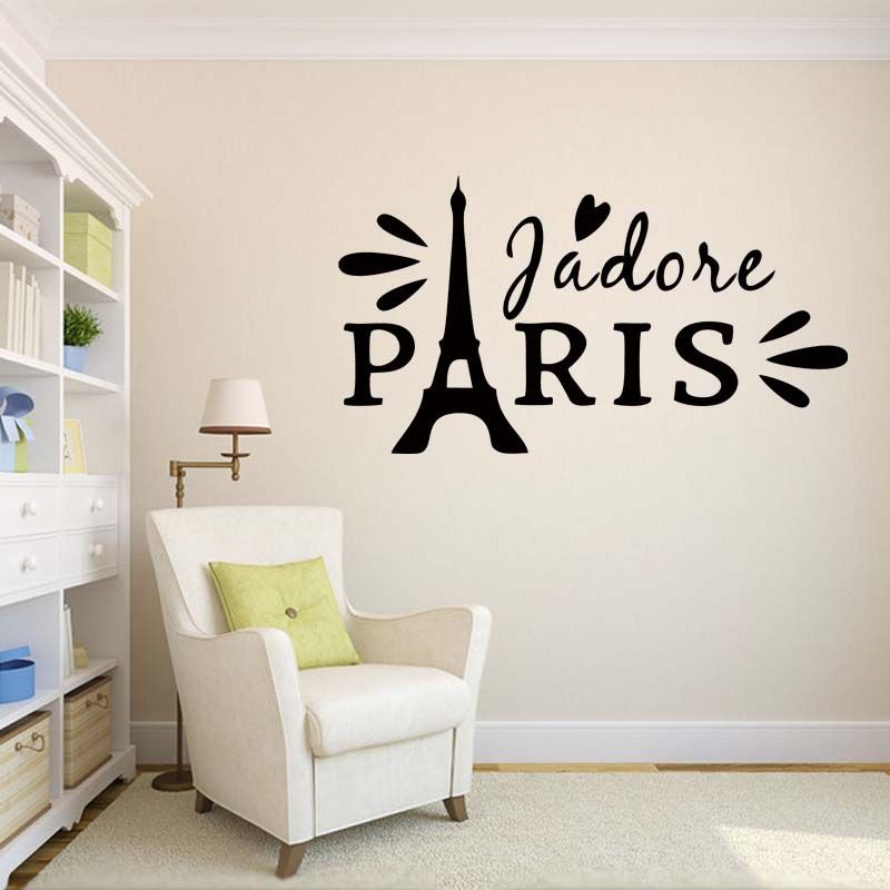for paris love romantic eiffel tower bedroom home personality wall