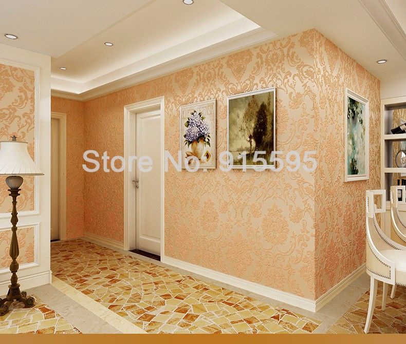 European Style Wall Papers Home Decor Bedroom Wall Damask Wallpaper