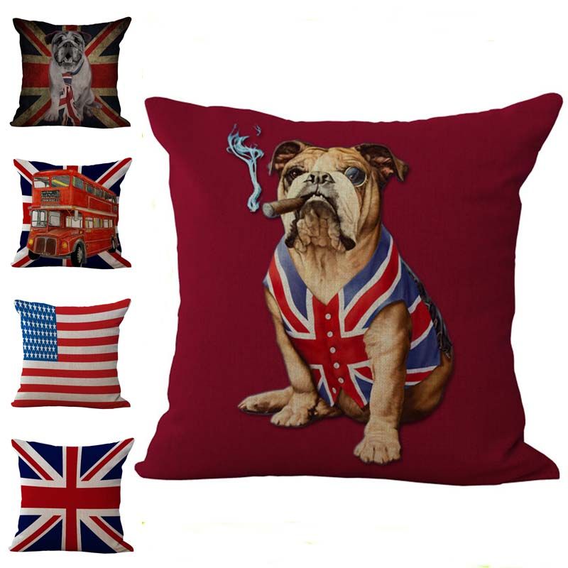National Flag Union Jack Old Glory Dog Pillow Cases Cushion Cover
