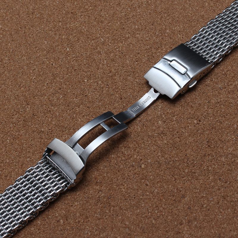 Acquistare Bracciale Shark Mesh Watchband Fibbia Di Sicurezza Con Estremità  Speciale 18mm 20mm 22mm 24mm Cinturini Orologi Collegamenti In Acciaio  Inossidabile In Acciaio Inossidabile Economico | Consegna Veloce E Qualità  | DHgate Italy