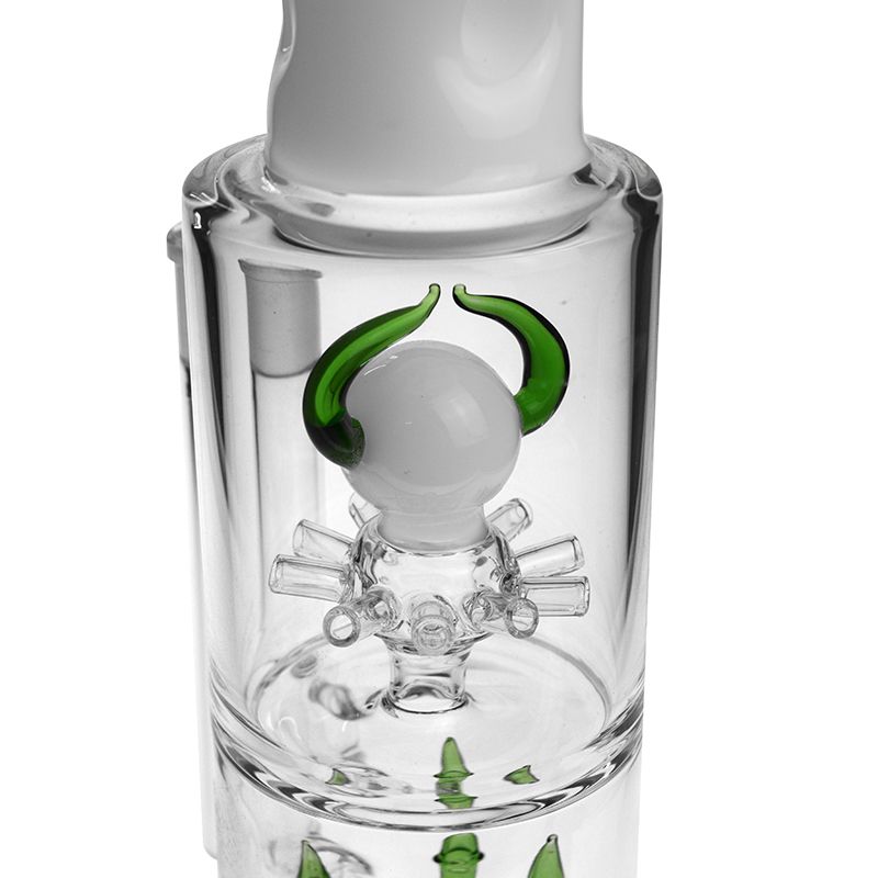 2021 Two Layer Ablets Filter Bongs Recycler Water Pipe Glass Bong