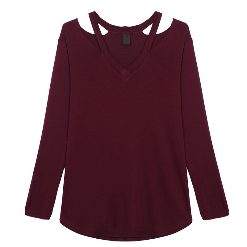 cut out v neck shirt
