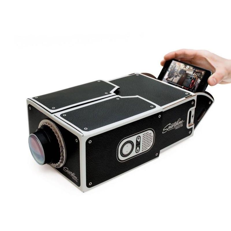 2017 Nueva Llegada DIY 3D Cartón Mini Smartphone Proyector de Luz Ajustable Teléfono Móvil Proyector