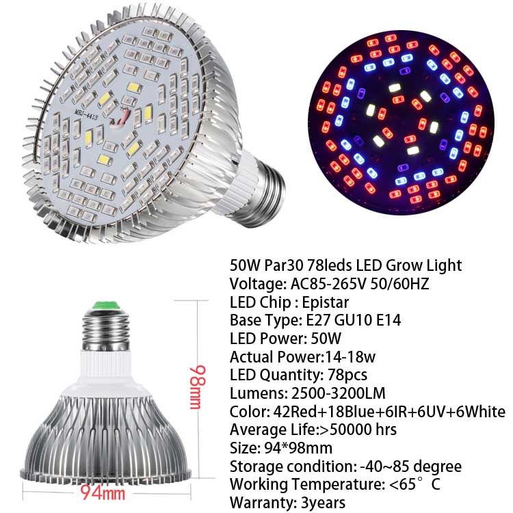 Par30 78LED E27 Taban