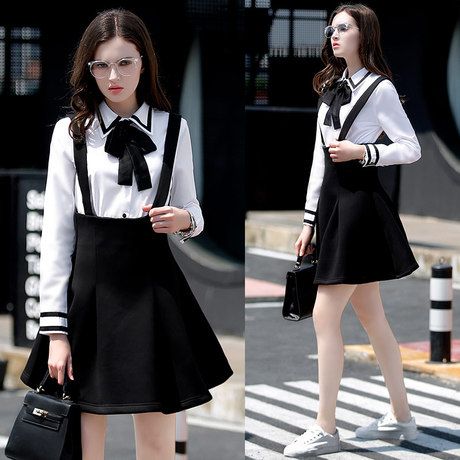 white shirt and skirt set