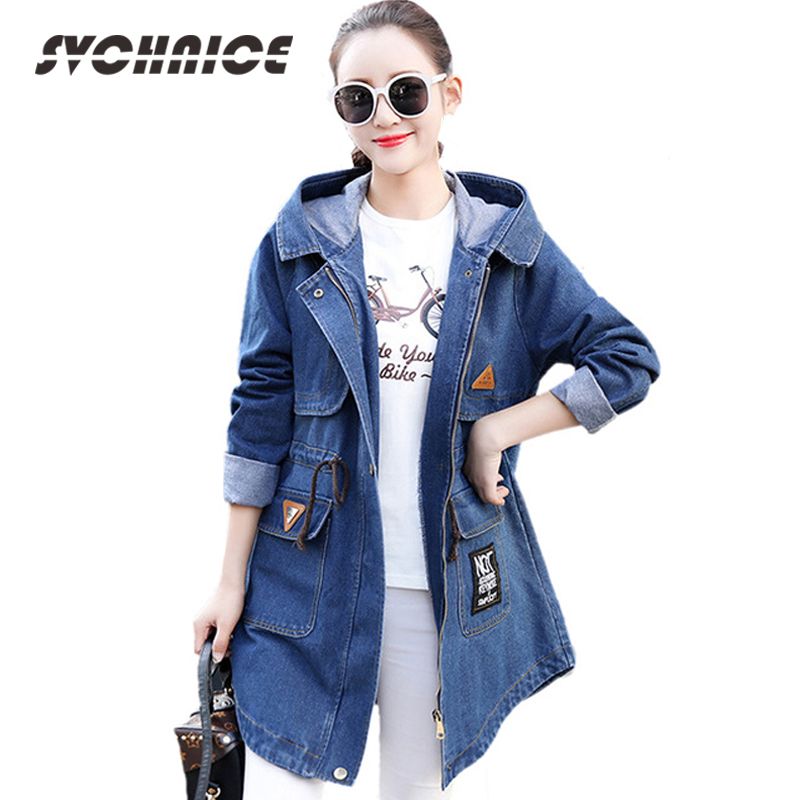 Acquistare Nuove Donne 2017 Oversize Con Cappuccio Giacca Di Jeans A  Maniche Lunghe Giacca A Vento Donna Giacche Jeans Giacche Outwear Cappotto  Cerniera Economico | Consegna Veloce E Qualità | DHgate Italy