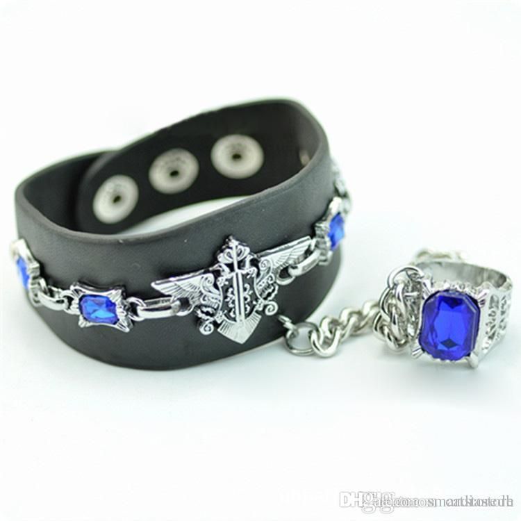 Anime Black Butler Kuroshitsuji Sapphire Ring Bracelet Bangle Cosplay Jewelry Anime Black Butler Kuroshitsuji Sapphire Ring Bracelet Bangle Cosplay Jewelry