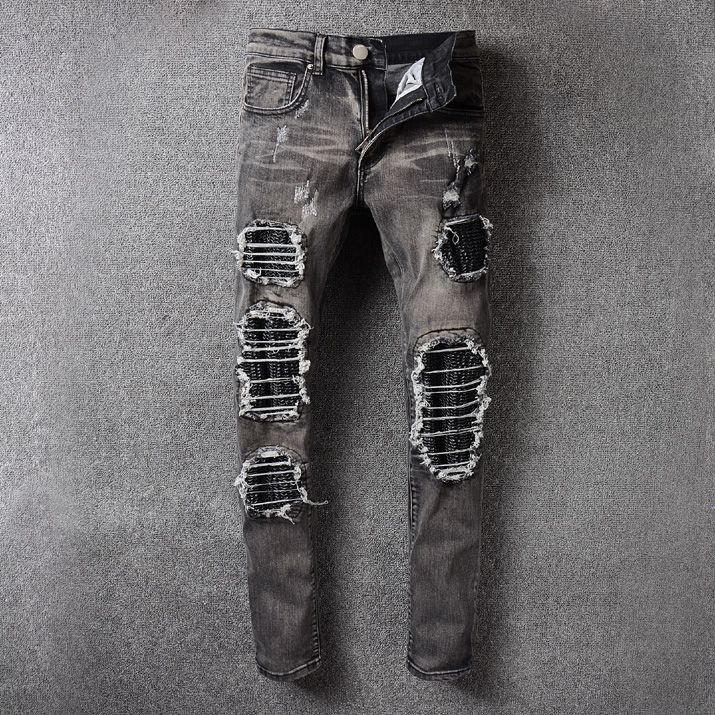 amiri jeans leather