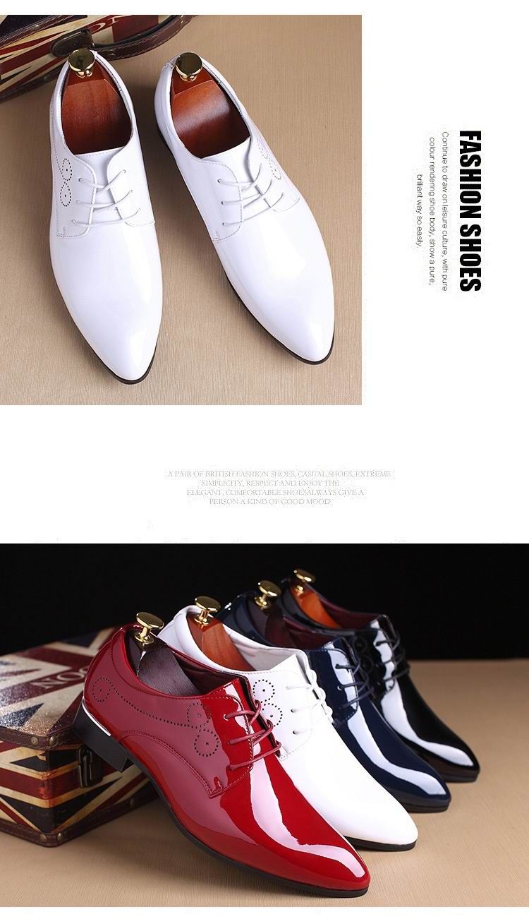 New Arrival Mens White Dress Shoes Designer Fashion Tide Wedding Shoes