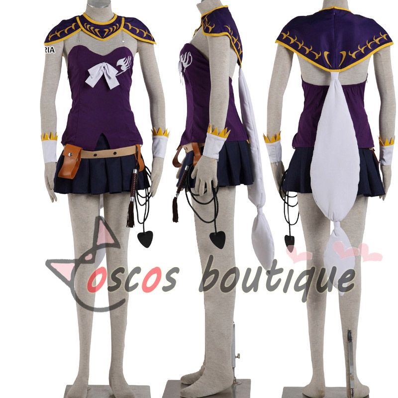 Fairy Tail Lucy Heartfilia Cosplay Costume Purple Dress Kenshin