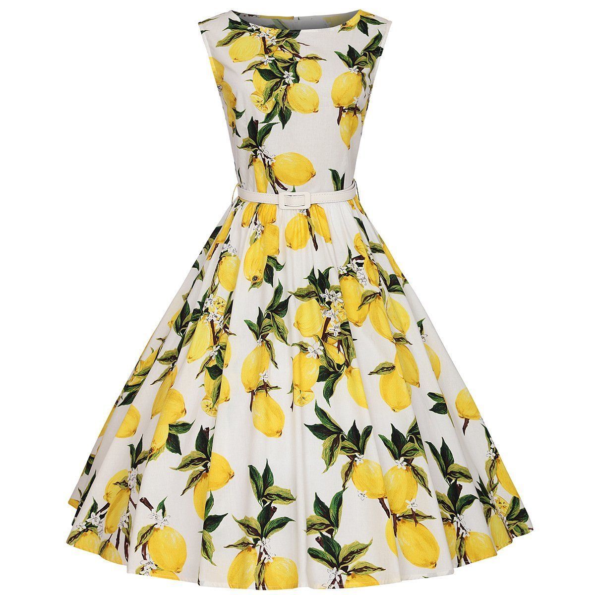 lemon print plus size dress