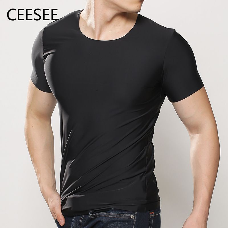 Men Summer Shirt Tee Tight T Shirt Thin Fitness Casual Mens T Shirt ...