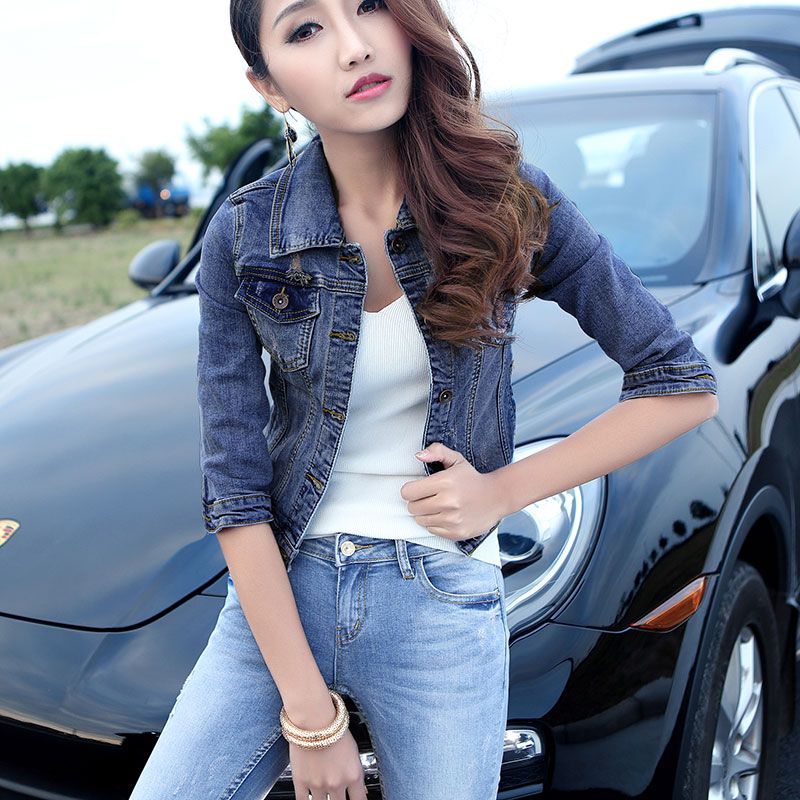 Compra Chaquetas De Mujer Chaqueta De Mezclilla Al Por Mayor Chaqueta De  Mezclilla Rompeada Para Mujeres 2021 Jeans De Otoño Corto Tres Cuartos De  Manga Del Abrigo Top Blusa Camisetas1 Barato | Entrega Rápida Y Calidad |  Es.Dhgate