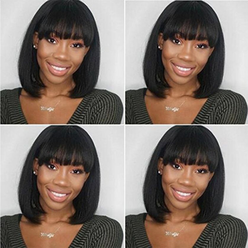 Kupit Optom Intalian Yaki Korotkij Bob Chelovecheskih Volos Parik Dlya Afro Amerikanka Gluless Polnyj Kruzheva Chelovecheskih Volos Korotkij Pryamoj Parik S Polnoj Chelkoj Peruanskie Volosy Otcassiehumanhair V Kategorii Pariki Obychnye 3 430