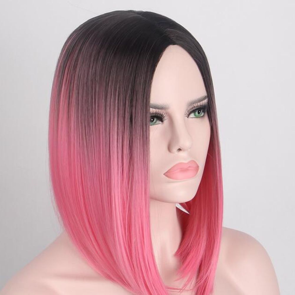 Beautiful Brown Honey Blonde Ombre Dip Dye Dark Roots Wigs For