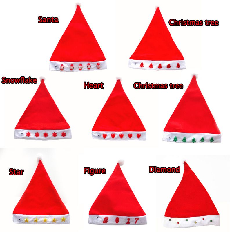 2017 New Christmas Hats With LED Lights Santas Hat Christmas Hat Santa