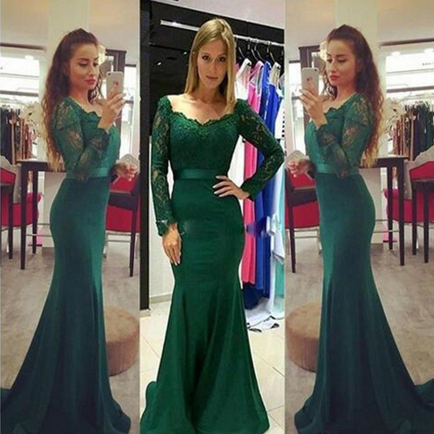 forest green mermaid dress
