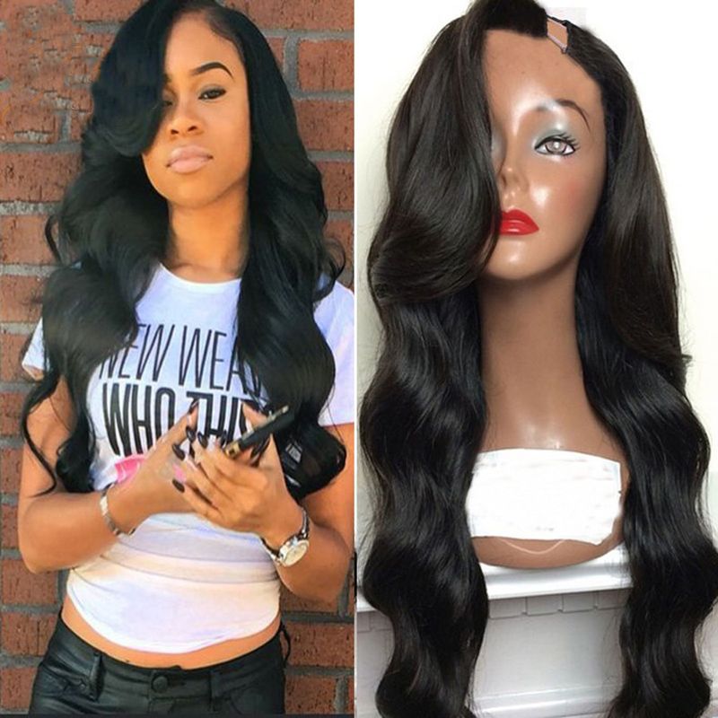 Peruvian Body Wave U Part Human Hair Wigs Middle Left Right U Part Virgin Hair Wigs For Black Women Natural Color 8 26 Inch Fantasy Wigs Mullet Wigs