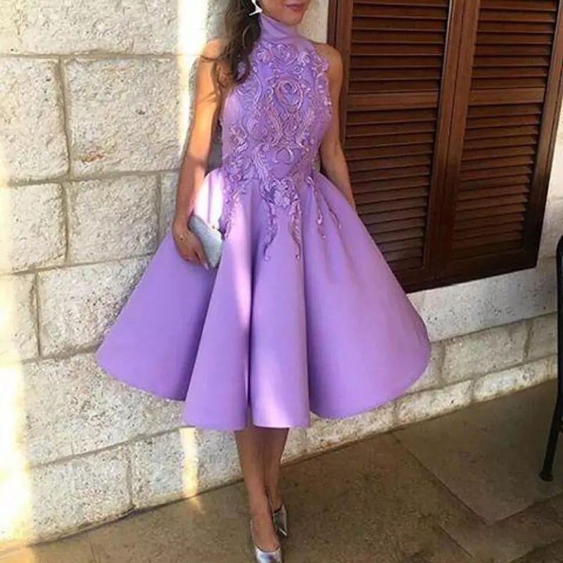 lavender knee length dress